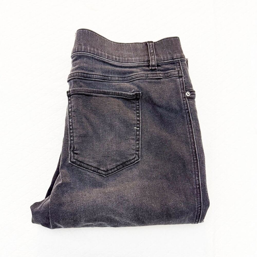 Spanx Charcoal Denim Jeans Straight Leg Stretch Jegging Size XL